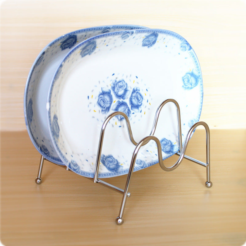 Kitchen-Free Perforated Sitting Pot Lid Rack Desktop Vertical Lid Storage Shelf Multi-Layer Pot Lid Rack