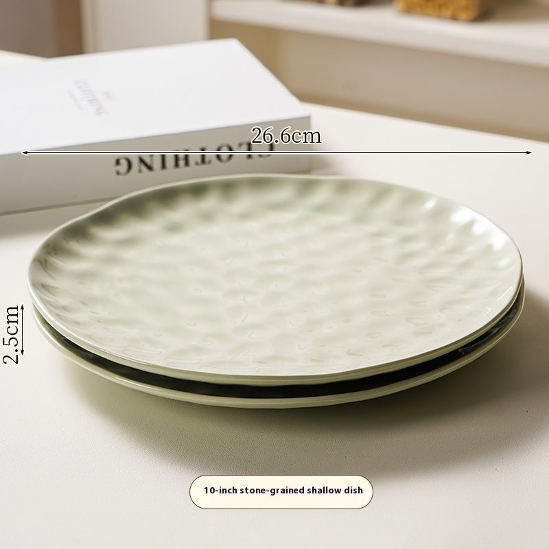 Cream Style Ceramic Deep Dish Serving Plate