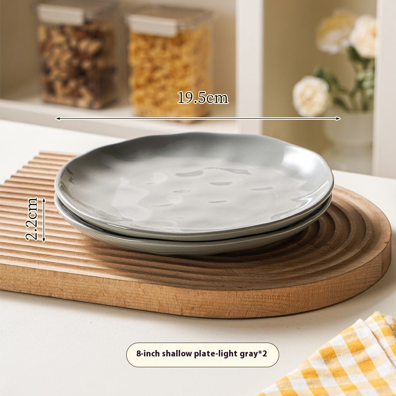 Cream Style Ceramic Deep Dish Serving Plate