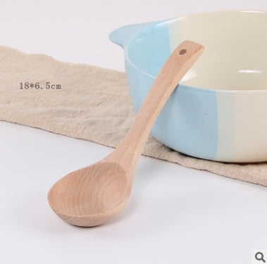 Unpainted wooden shovel wooden spoon non-stick special shredder long handle spoon