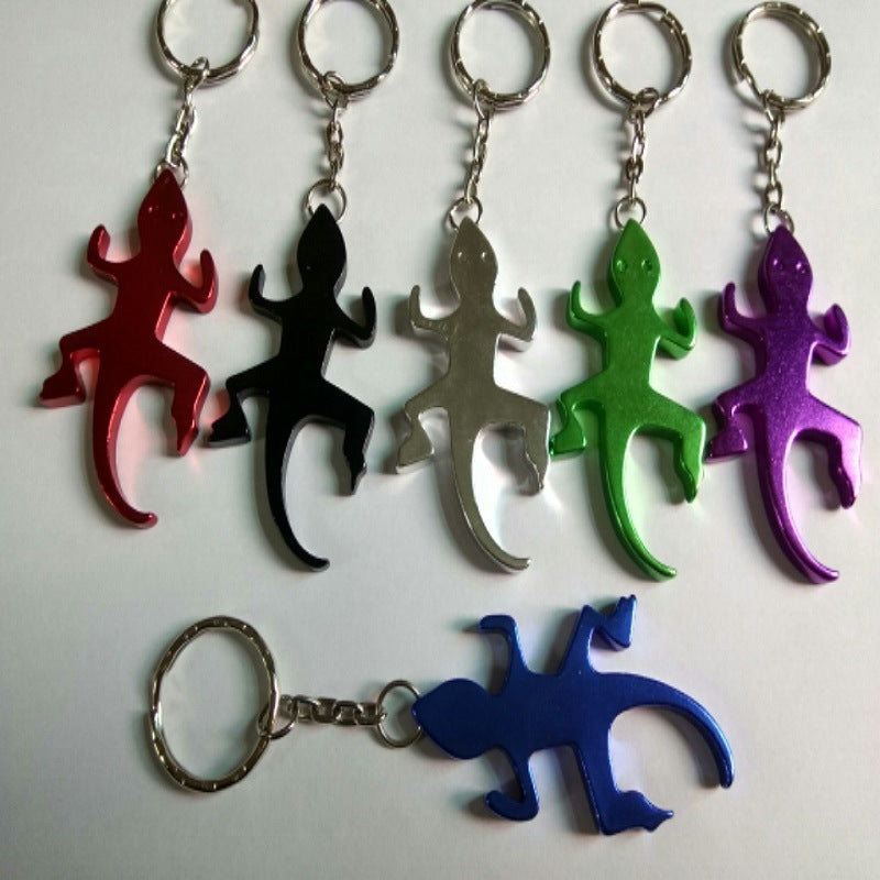 Gecko Type Aluminum Alloy Beer Bottle Opener Keychain Can Opener