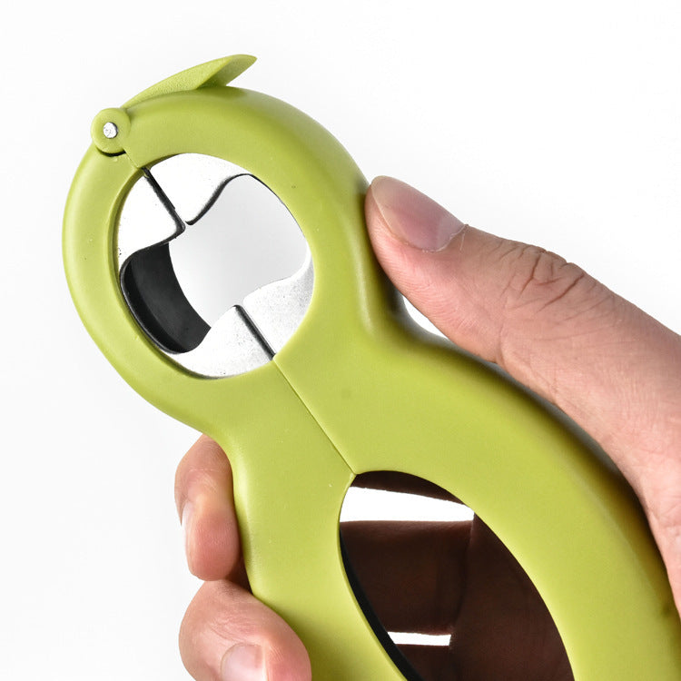 Stainless steel safety can opener