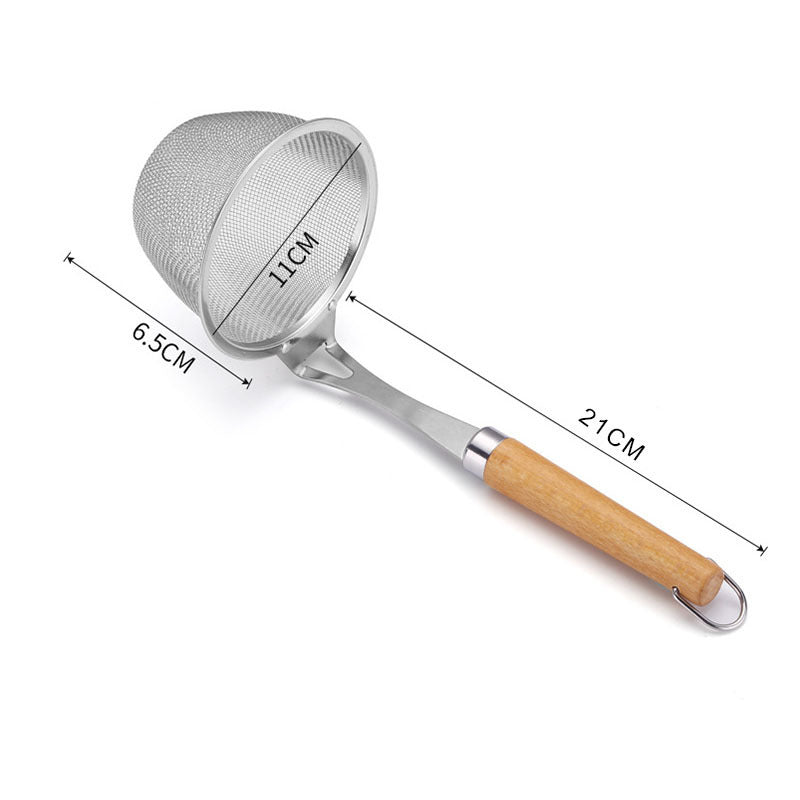 304 Stainless Steel Wooden Handle Colander Spicy Hot Pot Strainer M Fishing Line