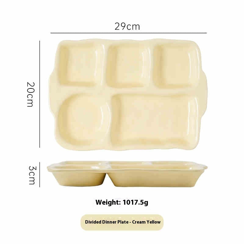 Ceramic Food Plate Compartment Plate