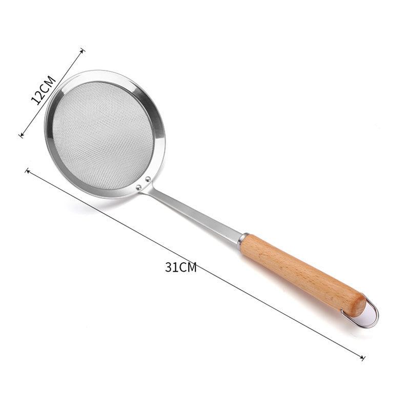 304 Stainless Steel Wooden Handle Colander Spicy Hot Pot Strainer M Fishing Line