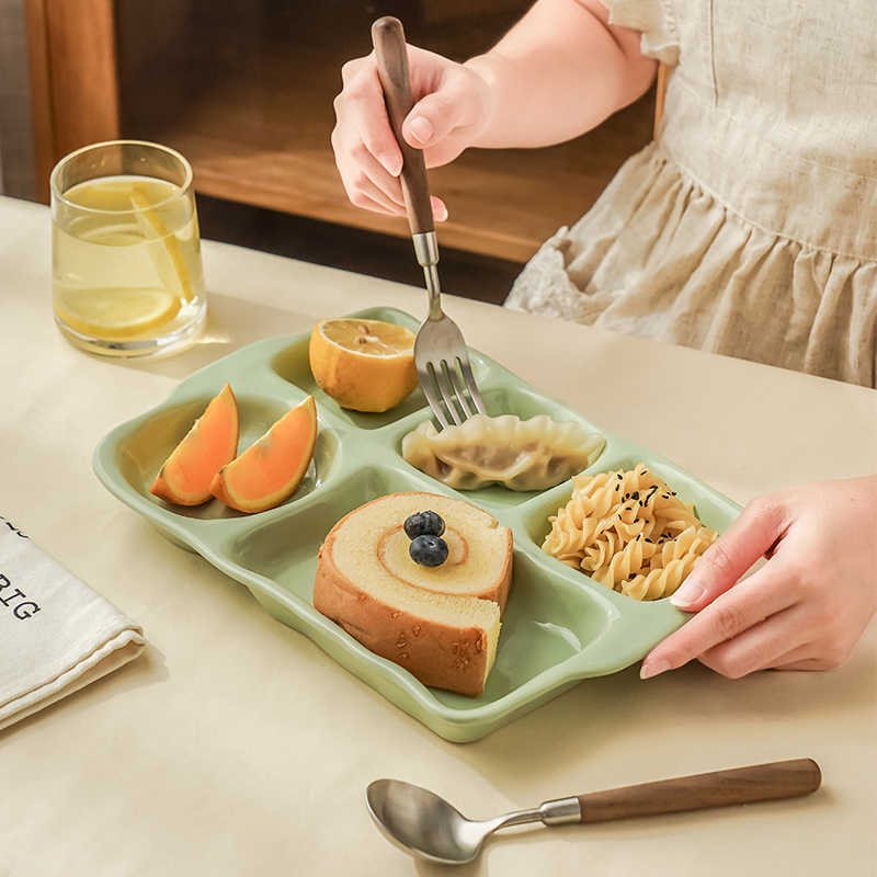 Ceramic Food Plate Compartment Plate
