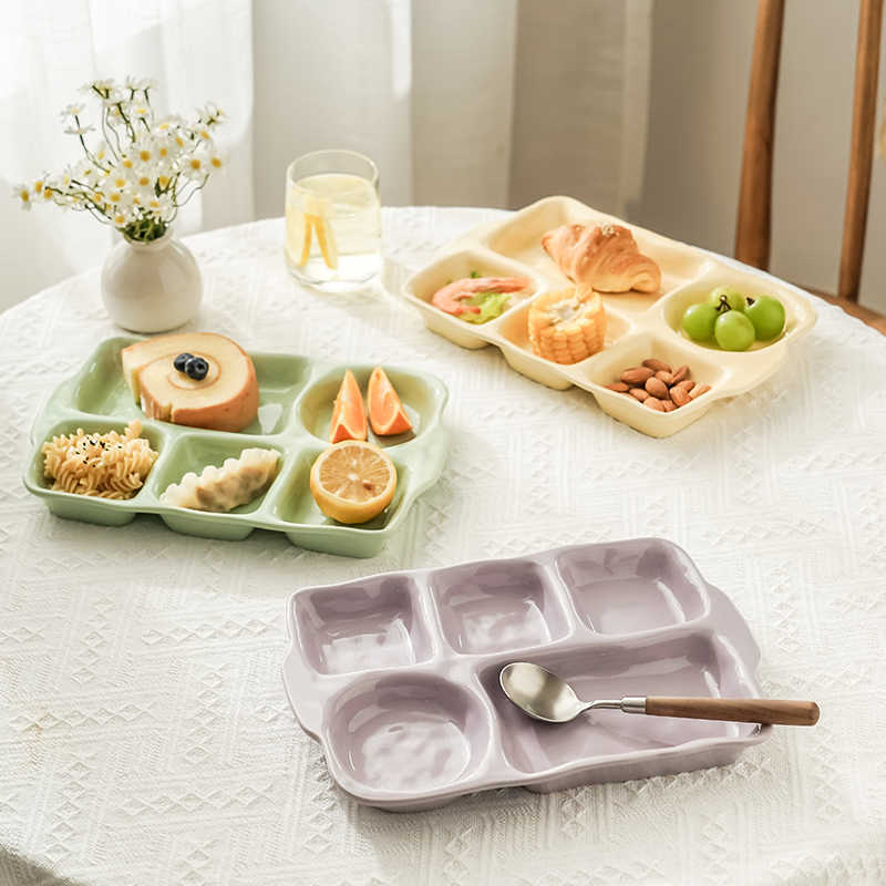Ceramic Food Plate Compartment Plate