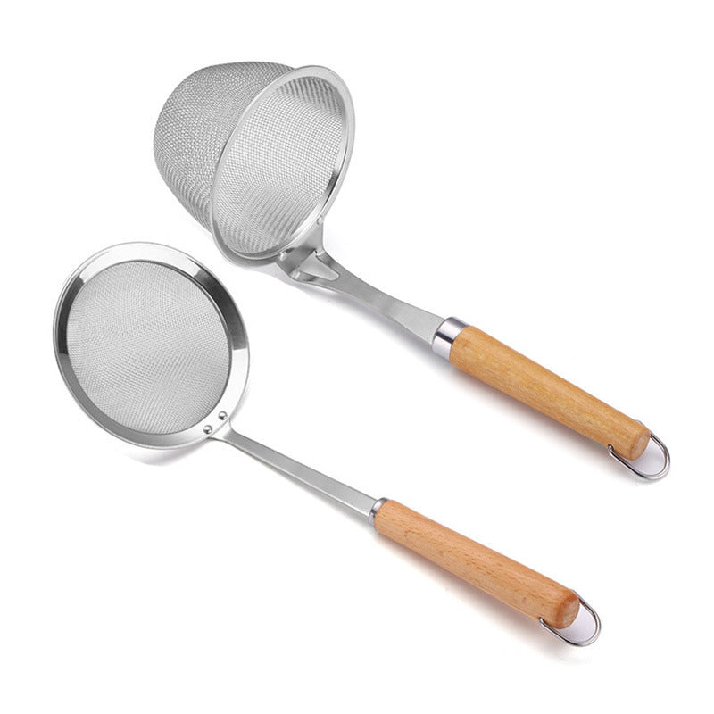 304 Stainless Steel Wooden Handle Colander Spicy Hot Pot Strainer M Fishing Line