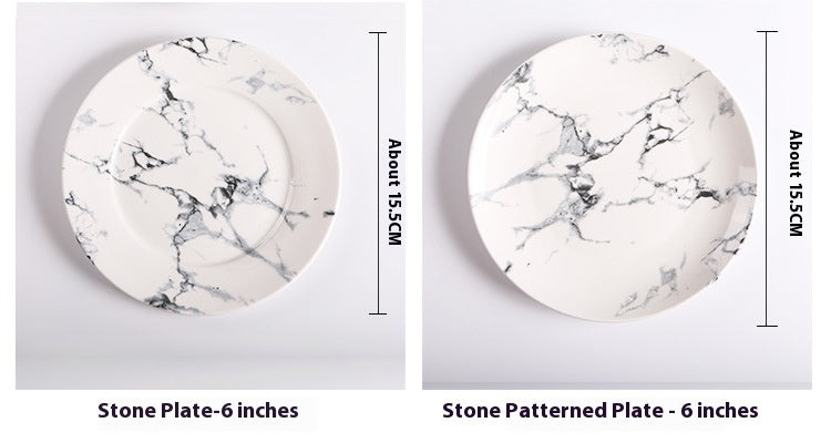 Ceramic Plate Household Marbling Plate Dish