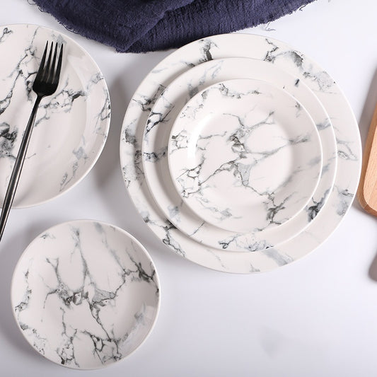 Ceramic Plate Household Marbling Plate Dish