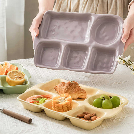 Ceramic Food Plate Compartment Plate