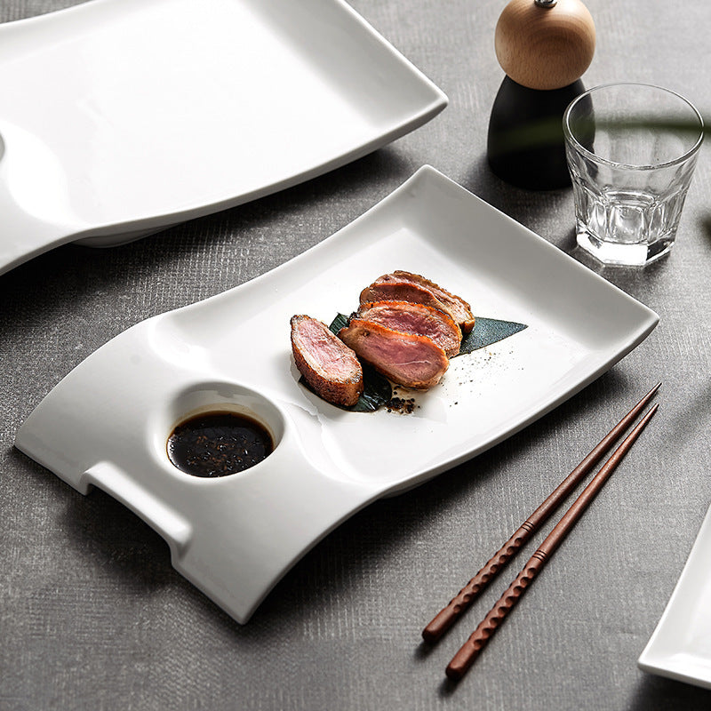 Roast Duck Plate Shrimp Plate Household Ceramic Dumpling Plate