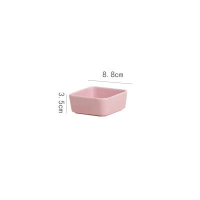 Creative Square KTV Snack Plate Grid Plate Household Ceramic Platter Snack Nut Plate Sauce Plate Fruit Plate Plate Plate