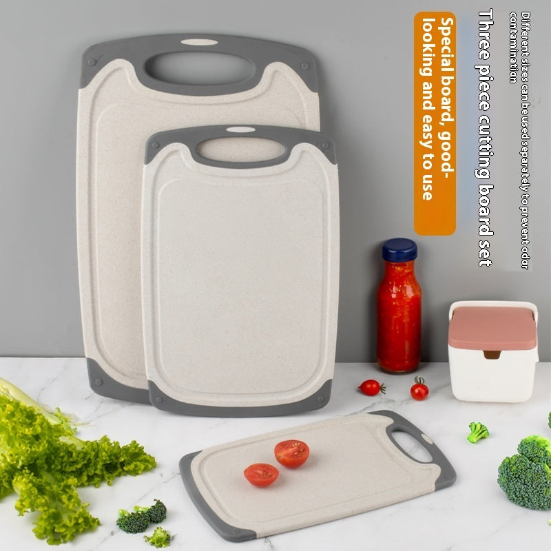 Wheat Straw Cutting Board Double-sided Cutting Board Three-piece Cutting Board
