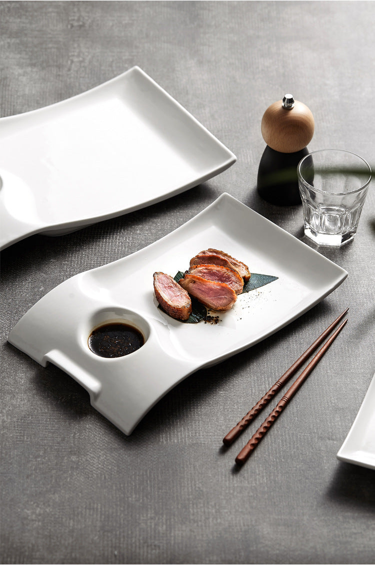 Roast Duck Plate Shrimp Plate Household Ceramic Dumpling Plate