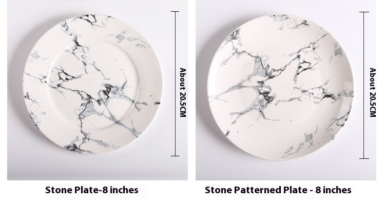 Ceramic Plate Household Marbling Plate Dish