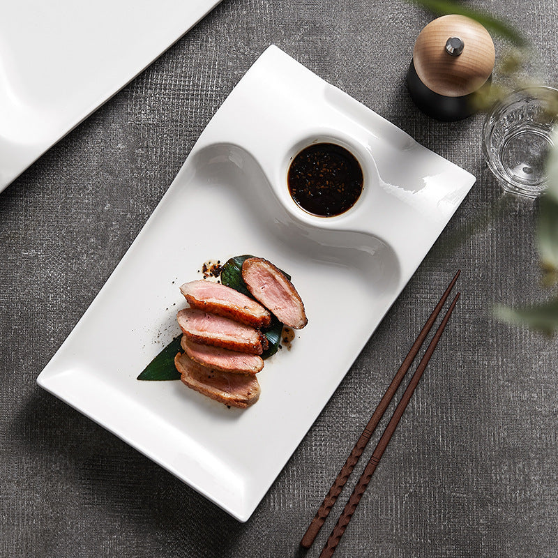 Roast Duck Plate Shrimp Plate Household Ceramic Dumpling Plate
