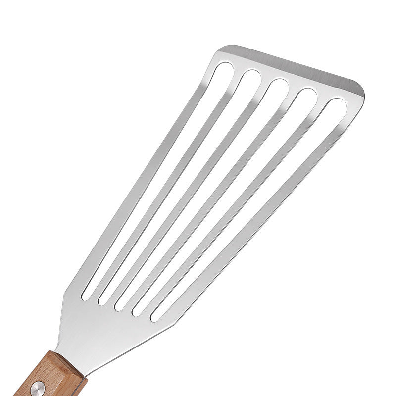 Non-stick Pan Dedicated Spatula Stainless Steel Butterfly With Wooden Handle