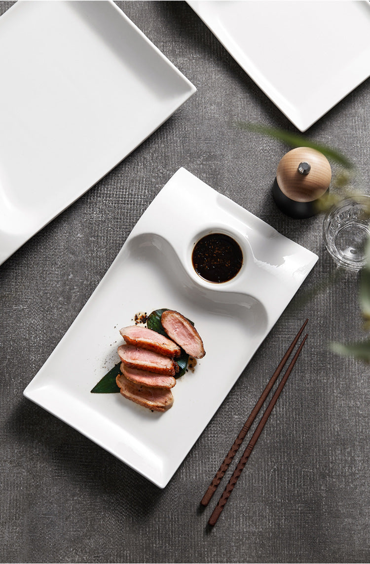 Roast Duck Plate Shrimp Plate Household Ceramic Dumpling Plate